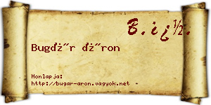 Bugár Áron névjegykártya