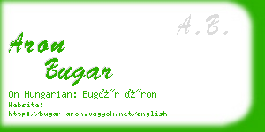 aron bugar business card